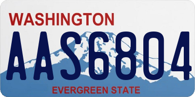 WA license plate AAS6804
