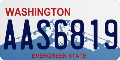 WA license plate AAS6819