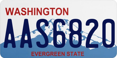 WA license plate AAS6820