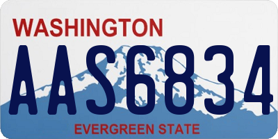 WA license plate AAS6834