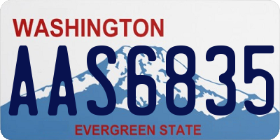 WA license plate AAS6835