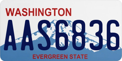 WA license plate AAS6836