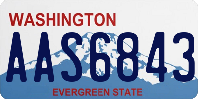 WA license plate AAS6843
