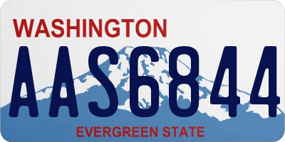 WA license plate AAS6844