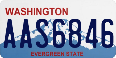 WA license plate AAS6846