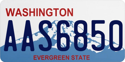 WA license plate AAS6850