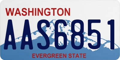 WA license plate AAS6851