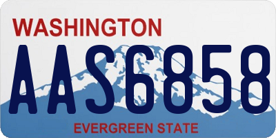 WA license plate AAS6858