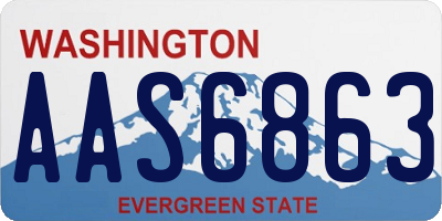 WA license plate AAS6863