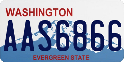 WA license plate AAS6866