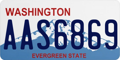 WA license plate AAS6869