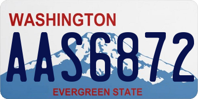 WA license plate AAS6872