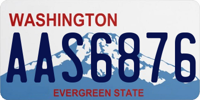 WA license plate AAS6876