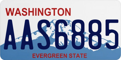 WA license plate AAS6885