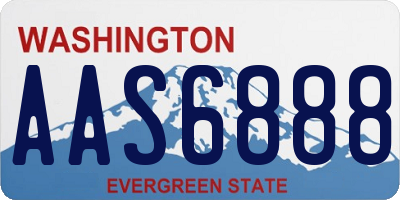 WA license plate AAS6888