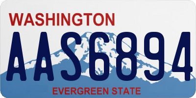 WA license plate AAS6894