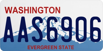 WA license plate AAS6906