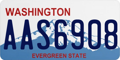 WA license plate AAS6908