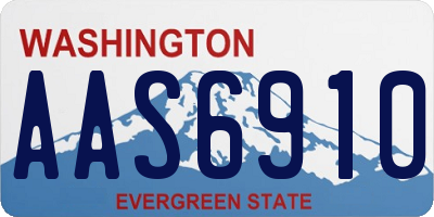 WA license plate AAS6910