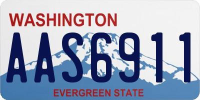 WA license plate AAS6911