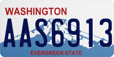WA license plate AAS6913