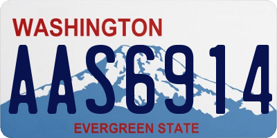 WA license plate AAS6914