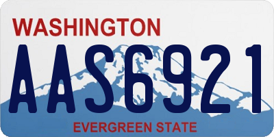 WA license plate AAS6921