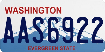 WA license plate AAS6922