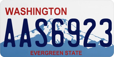 WA license plate AAS6923