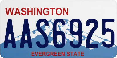 WA license plate AAS6925
