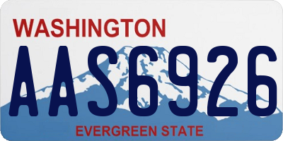 WA license plate AAS6926