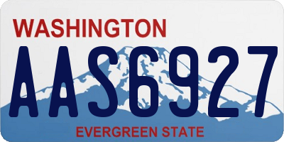 WA license plate AAS6927