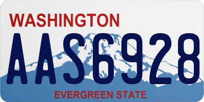 WA license plate AAS6928