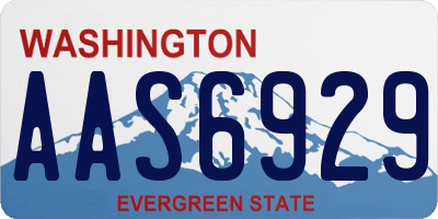 WA license plate AAS6929
