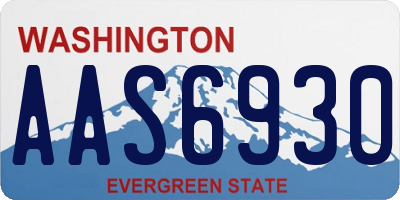WA license plate AAS6930