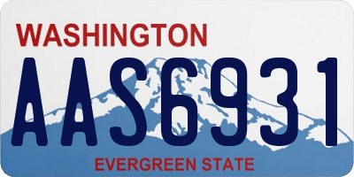 WA license plate AAS6931
