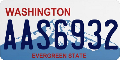 WA license plate AAS6932