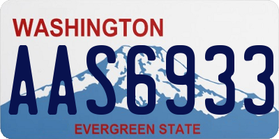 WA license plate AAS6933