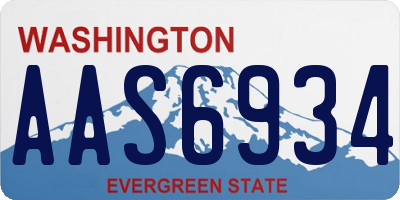WA license plate AAS6934