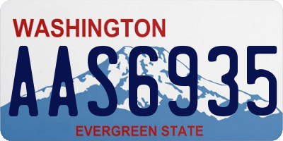 WA license plate AAS6935
