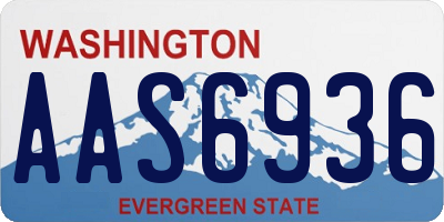 WA license plate AAS6936