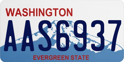 WA license plate AAS6937
