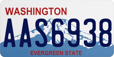 WA license plate AAS6938