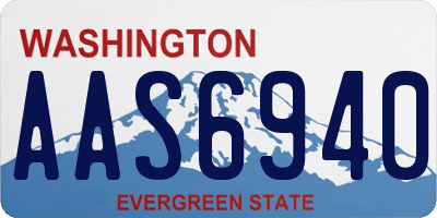 WA license plate AAS6940