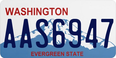 WA license plate AAS6947