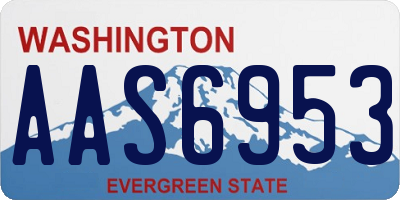 WA license plate AAS6953
