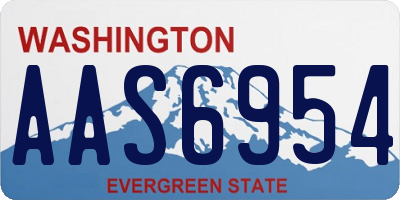 WA license plate AAS6954