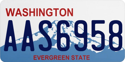 WA license plate AAS6958