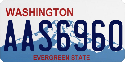 WA license plate AAS6960