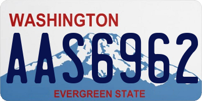 WA license plate AAS6962